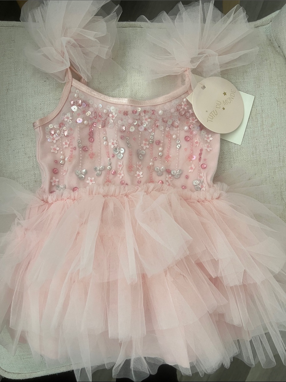 Tutu Du Monde Blush Pink Sequin Floral Tutu Dress